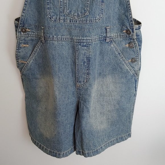 Reitman's Women's Size 11 Blue Jean Bib Overall Shorts Pockets Adjustable Straps - Picture 3 of 8